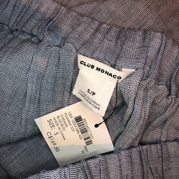 NWT Club Monaco Plumina Chemise Blue Blouse top - Picture 5 of 5